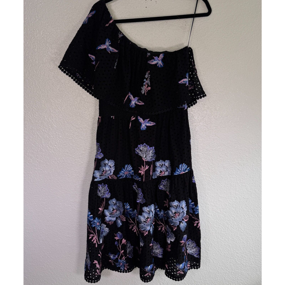 Dress The Population Dress Womens Medium Embroidered Floral Bird Eyelet Tiered
